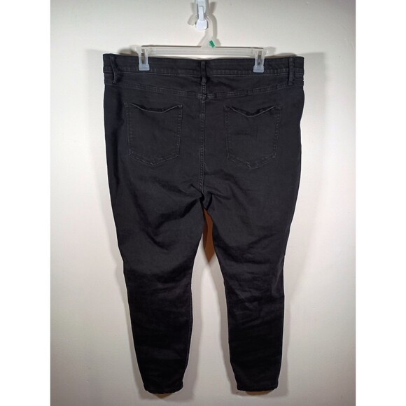 Ava & Viv Womens Black Zip Stretch Elastic Waist High Rise Skinny Jeans Size 22W - Picture 6 of 6